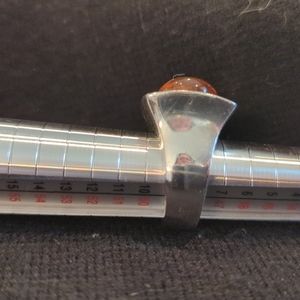 925 sterling silver ring with amber.